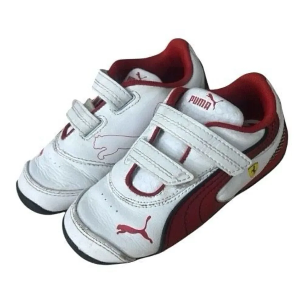 Puma  Ferrari Drift Cat Toddler Sneakers Size 9 White Red Walking Shoes Low Top